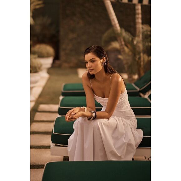 SWF Mottled Spaghetti Crop Top in Color: White Heat Size S NWT$259. - Picture 2 of 9